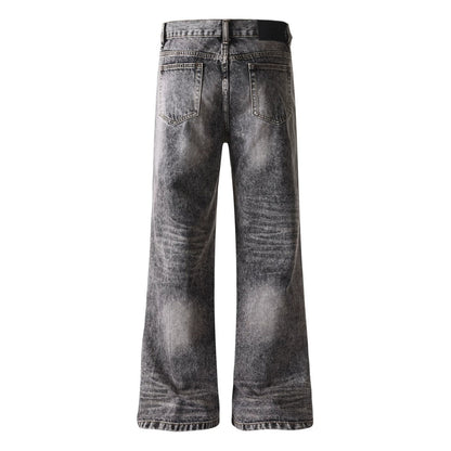Women's wide cropped jeans with high waist and used effect EVA-US