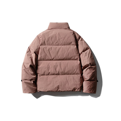Men's Short Boxy Puffer with Padded Cushion Collar and Windproof Outer Shell EVA-US