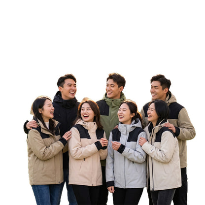Men's Weatherproof Shell Parka with Adjustable Hood and Concealed Zippers EVA-US