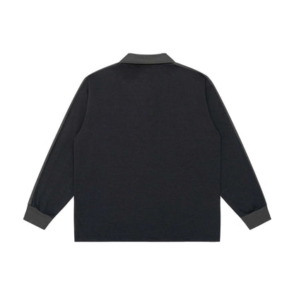 Unisex retro-inspired polo sweatshirt with raglan sleeves and half-button placket EVA-US