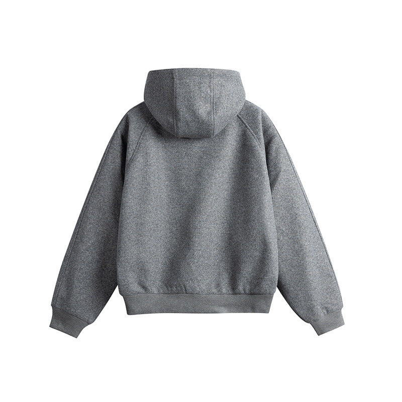 Unisex Oversize Hooded Sweatshirt made of Wool Blend with Zipper and Kangaroo Pockets EVA-US