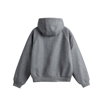 Unisex Oversize Hooded Sweatshirt made of Wool Blend with Zipper and Kangaroo Pockets EVA-US