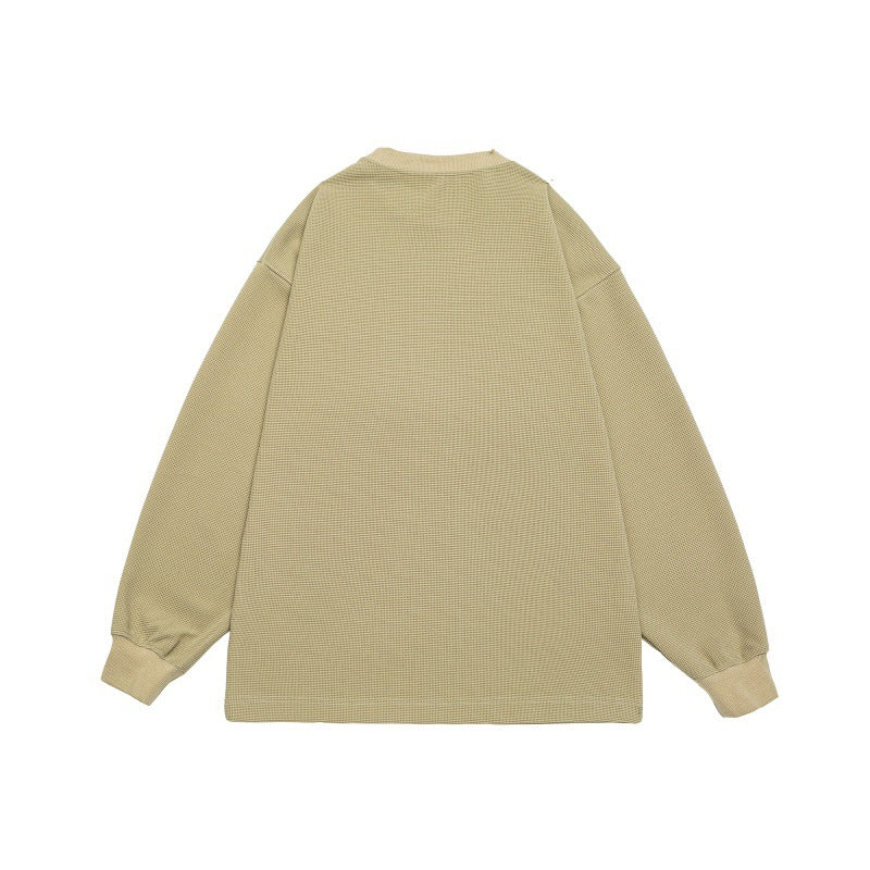 Unisex Oversize Sweatshirt with logo print and fine waffle texture EVA-US