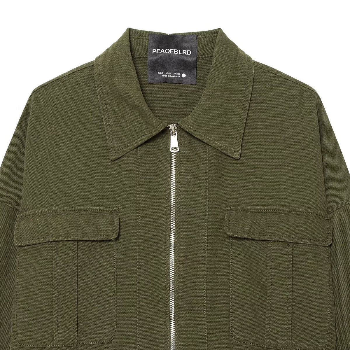 Women's Cropped Field Jacket with full-length zipper, flap pockets, and drawstring waist EVA-US