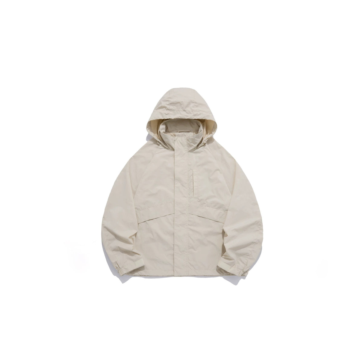 Unisex Wide water-repellent hooded parka with concealed zipper placket and flap pockets EVA-US