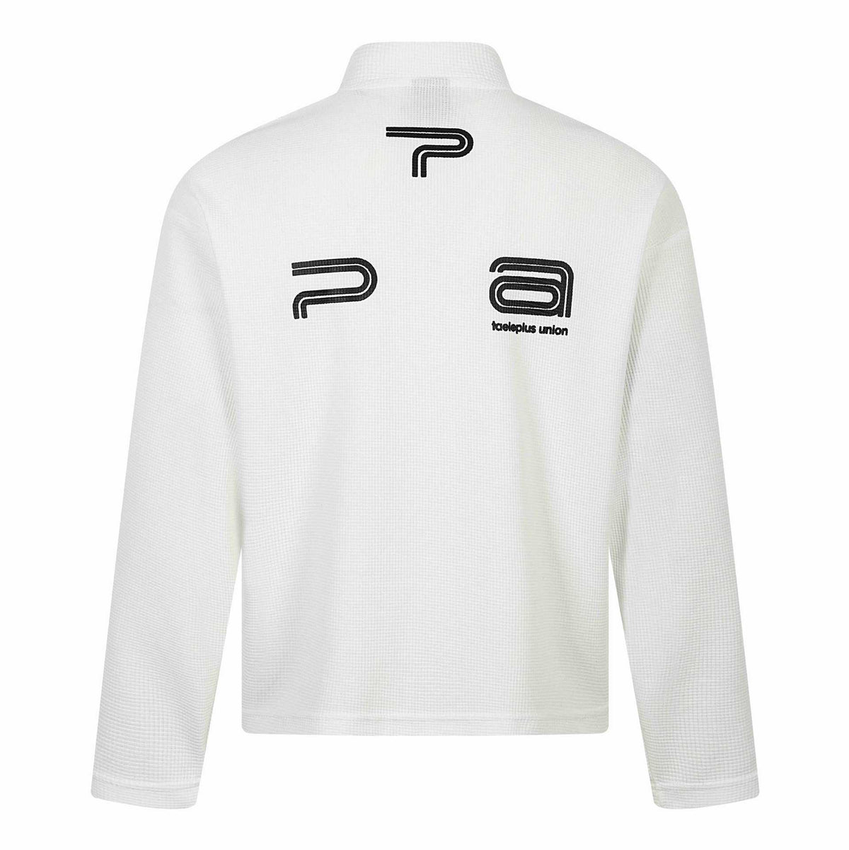 Unisex Thermo Waffle Half Zip with Stand-up Collar and Allover Logo Print EVA-US