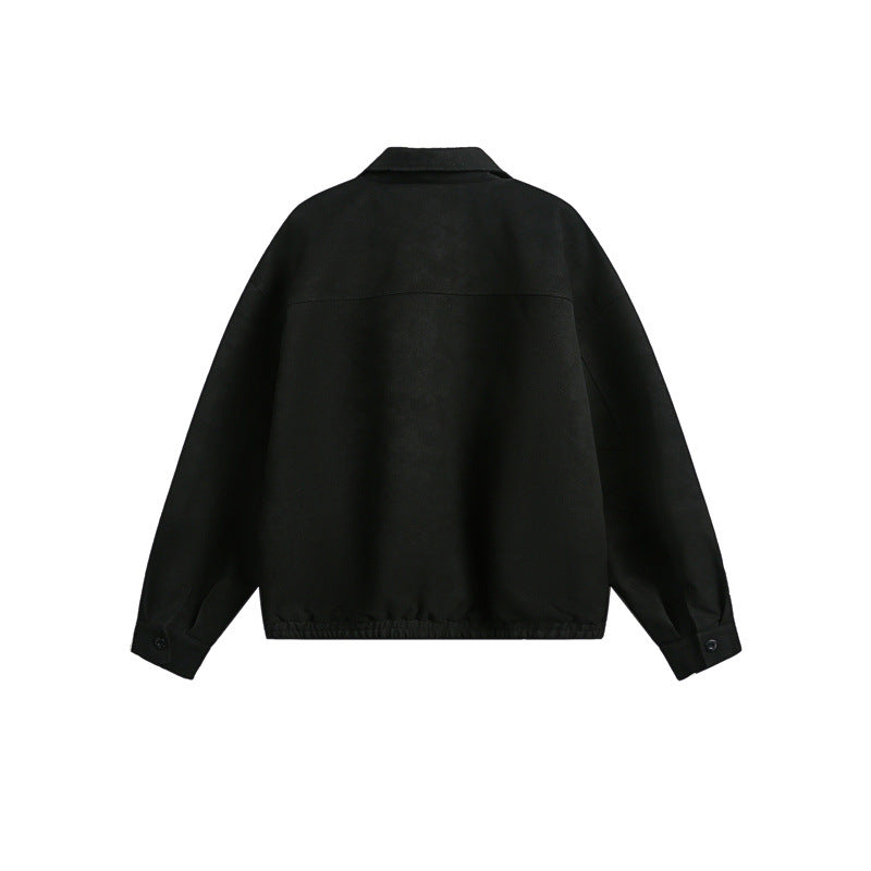 Unisex Boxy Blouson Jacket with Full Metal Zip and Shirt Collar EVA-US