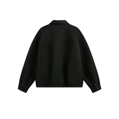 Unisex Boxy Blouson Jacket with Full Metal Zip and Shirt Collar EVA-US