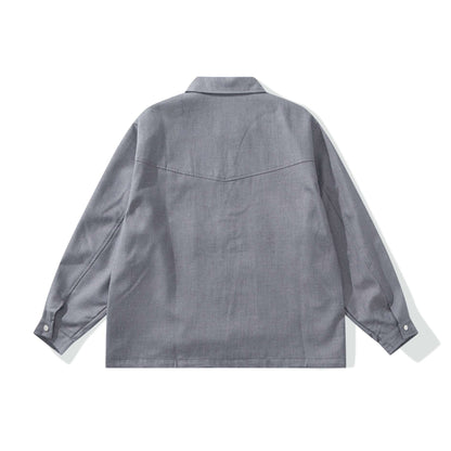 Men's Utility Chore Jacket with Full Zip and Large Flap Pockets EVA-US