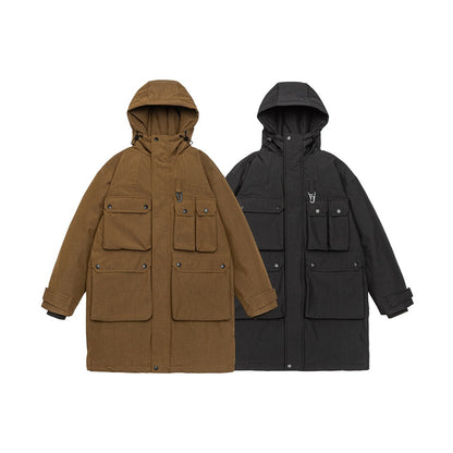 Men's Water-Repellent Tech Parka with Multiple Pockets and Hood EVA-US