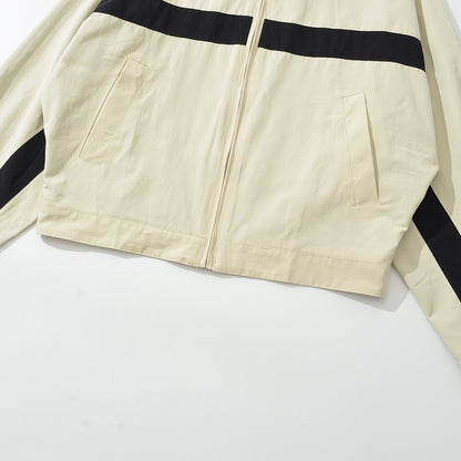 Women's Oversize Track Jacket with Stand-Up Collar, Full-Zip and Contrast Stripes EVA-US
