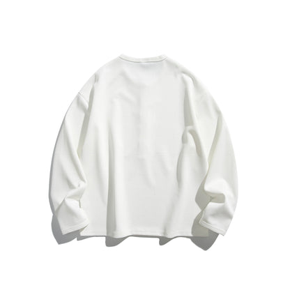 Unisex Waffle Knit Henley Shirt with Button Placket and Round Neck EVA-US