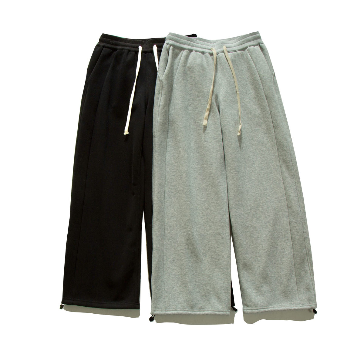Women's Wide Sweat Culotte with Drawstring, Decorative Seams and Adjustable Hem EVA-US