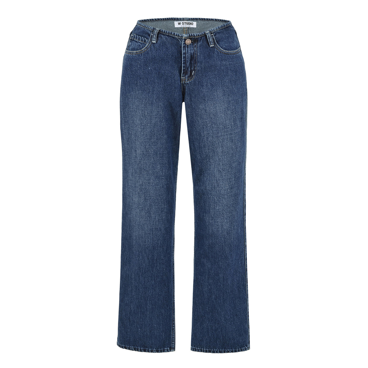Women Highwaist Cropped Jeans with straight cut and wide leg EVA-US