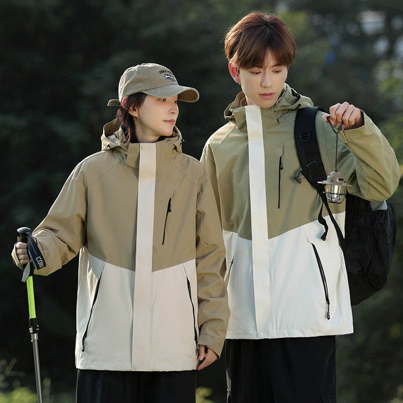 Men's Two-Tone Wind and Water-Repellent Softshell Jacket with Hood EVA-US