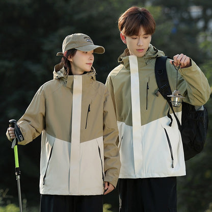 Men's Two-Tone Wind and Water-Repellent Softshell Jacket with Hood EVA-US