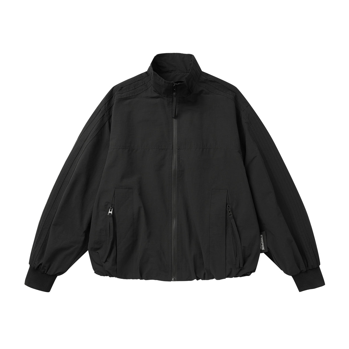 Unisex Light Windbreaker Jacket with High Stand-up Collar and Functional Pockets EVA-US