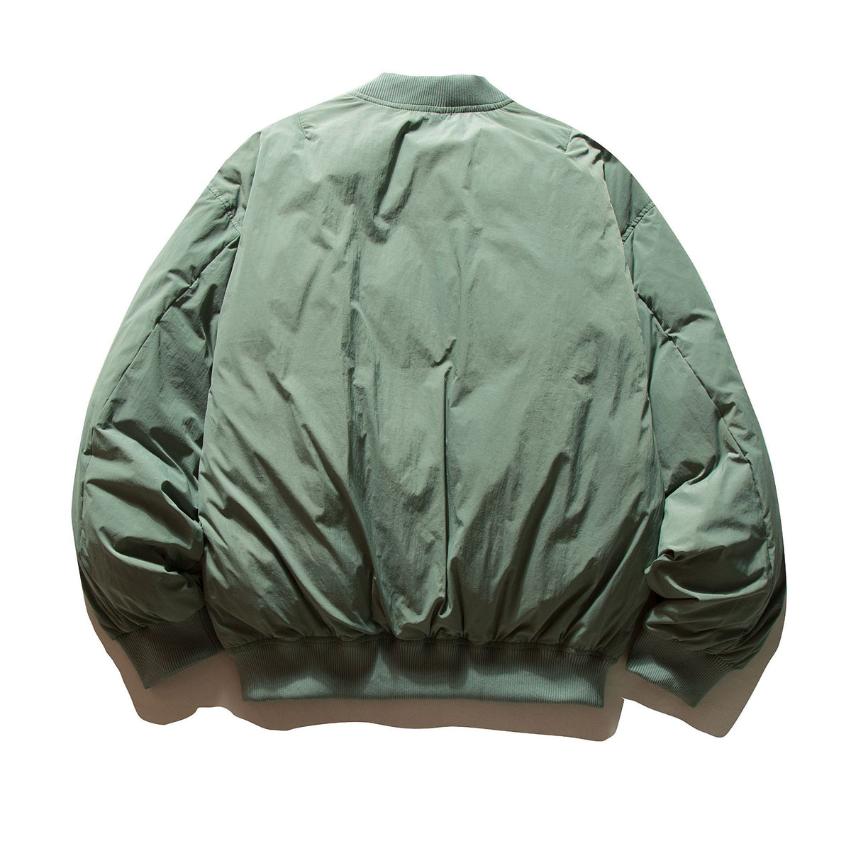 Men's Voluminous Boxy Bomber Jacket with Padded Insulation and Subtle Chest Zipper Pocket EVA-US