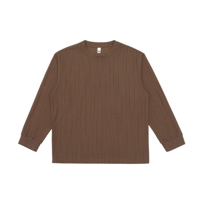 Unisex Premium-Long Sleeve Shirt made of textured jersey with reinforced round neckline EVA-US