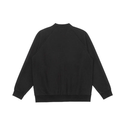 Unisex bomber-style sweat jacket with full zip, raglan sleeves, and contrast trim EVA-US