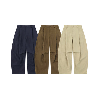 Women's Wide Culotte Pants with High Waist and Structured Cotton Blend EVA-US