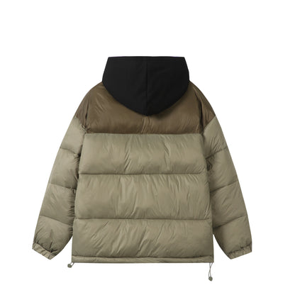 Unisex Short Cut High-Loft Puffer Jacket with Internal Hood and Drawstring Hem EVA-US