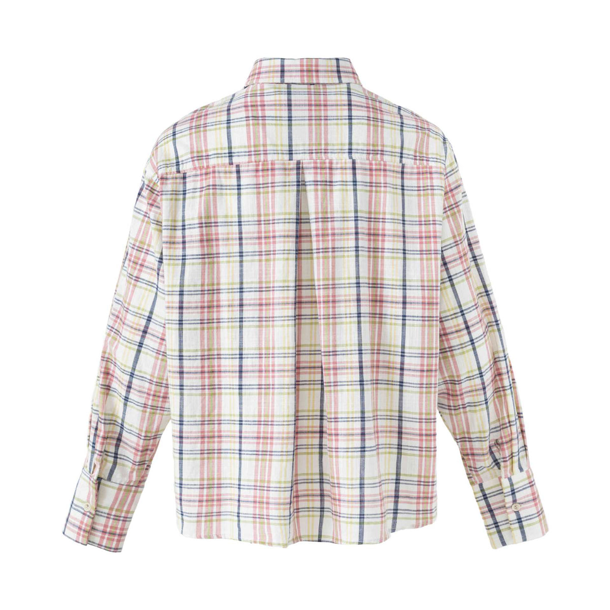 Women's Lightweight Checkered Shirt in Oversized Fit made of Linen-Cotton Blend with Chest Pocket EVA-US
