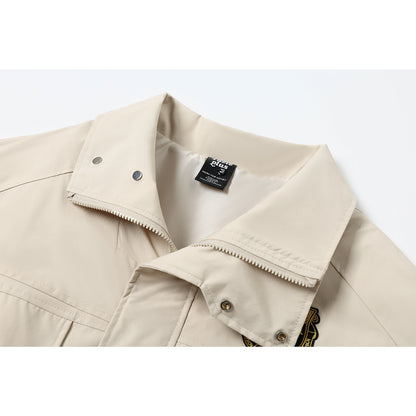 Men's short bomber-style jacket with elastic hem and breast flaps EVA-US