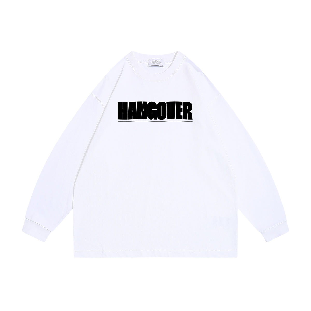 Unisex Oversize sweatshirt with distinctive typo print, ribbed round neckline and extended sleeves EVA-US