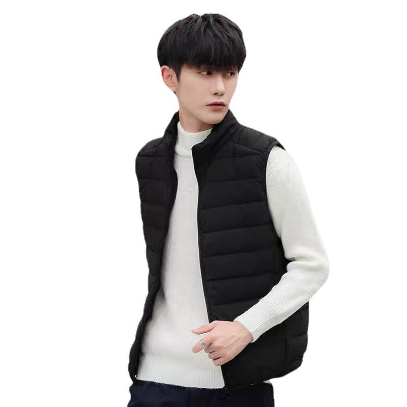 Men's lightweight quilted thermal vest with stand-up collar EVA-US