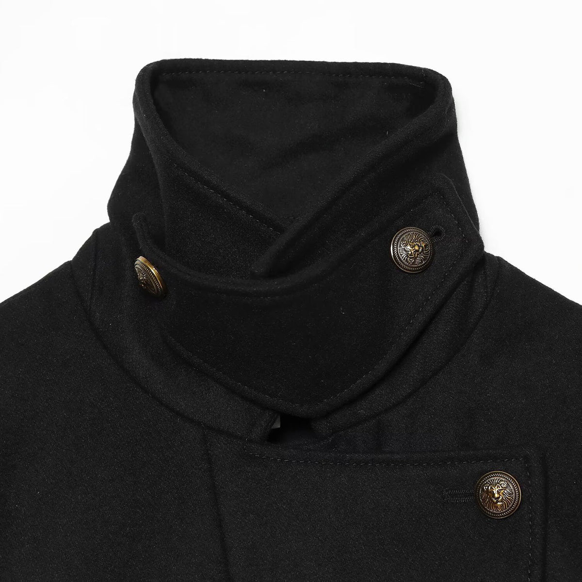 Women Short-cut maritime-inspired coat with high stand-up collar and double row EVA-US