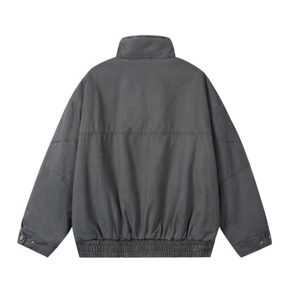 Unisex Boxy-Field jacket with high stand-up collar, flap pockets and elastic hem EVA-US