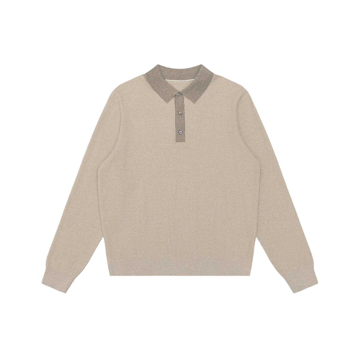 Unisex Structured Polo Collar Knitted Sweater with Half Button Placket EVA-US
