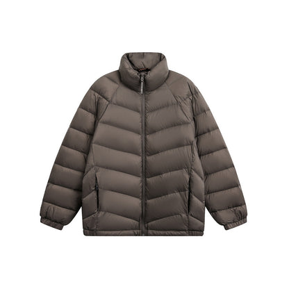 Unisex Short cut padded jacket in boxy fit with chevron quilting and high collar EVA-US