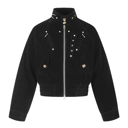 Men's Suede Bomber Jacket in Pilot Style EVA-US