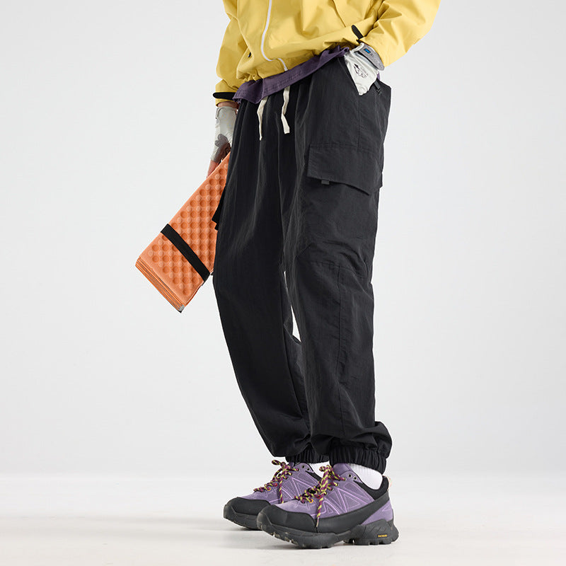 Men's Lightweight Utility Cargo Pants made of Ripstop with Elastic Hem and Multiple Pockets EVA-US