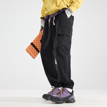 Men's Lightweight Utility Cargo Pants made of Ripstop with Elastic Hem and Multiple Pockets EVA-US