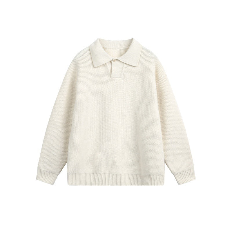 Women's chunky knit polo with Kent collar and oversized silhouette EVA-US