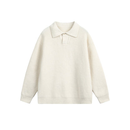 Women's chunky knit polo with Kent collar and oversized silhouette EVA-US
