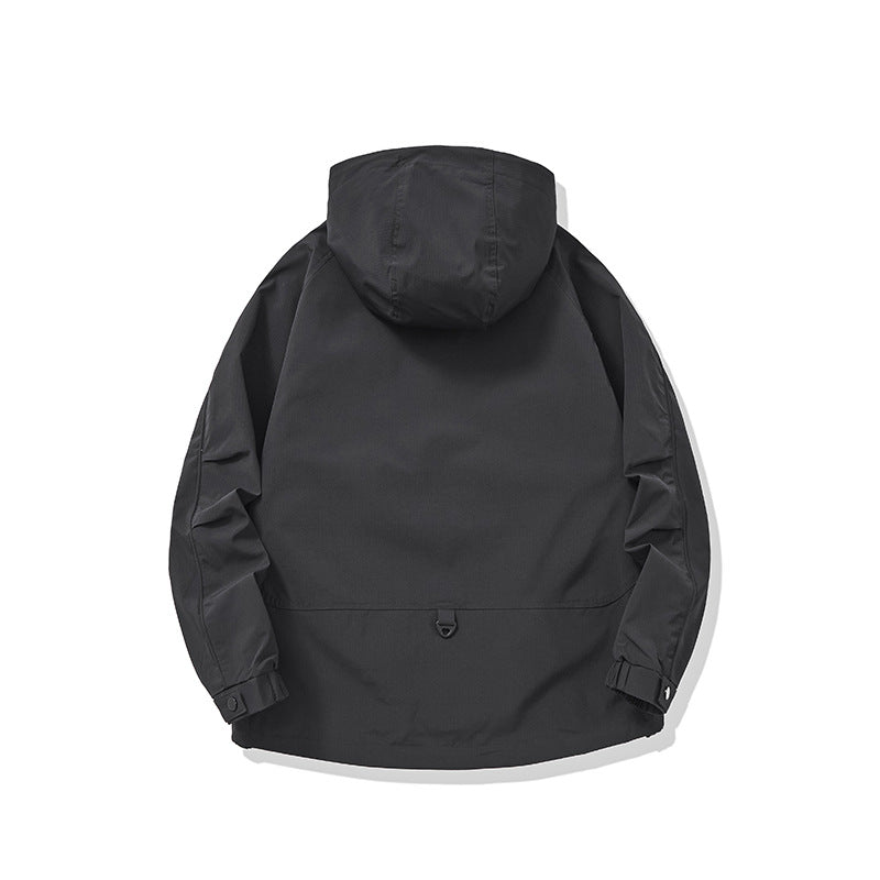 Unisex Technical Utility Field Jacket with Hood and Multiple Zipper Pockets EVA-US