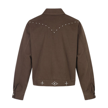 Ladies short-cut western-inspired blouson jacket with stud application EVA-US