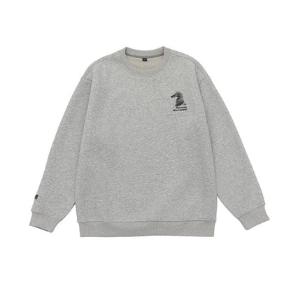 Unisex Oversized Sweatshirt with embroidered chess knight logo and ribbed cuffs EVA-US