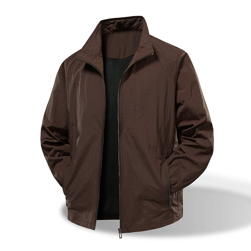 Men's Ultralight Windbreaker with Breathable Mesh Lining and Concealed Zipper EVA-US