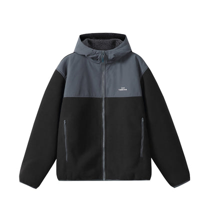 Unisex fleece hoodie jacket with teddy lining, full zip, and side zip pockets EVA-US
