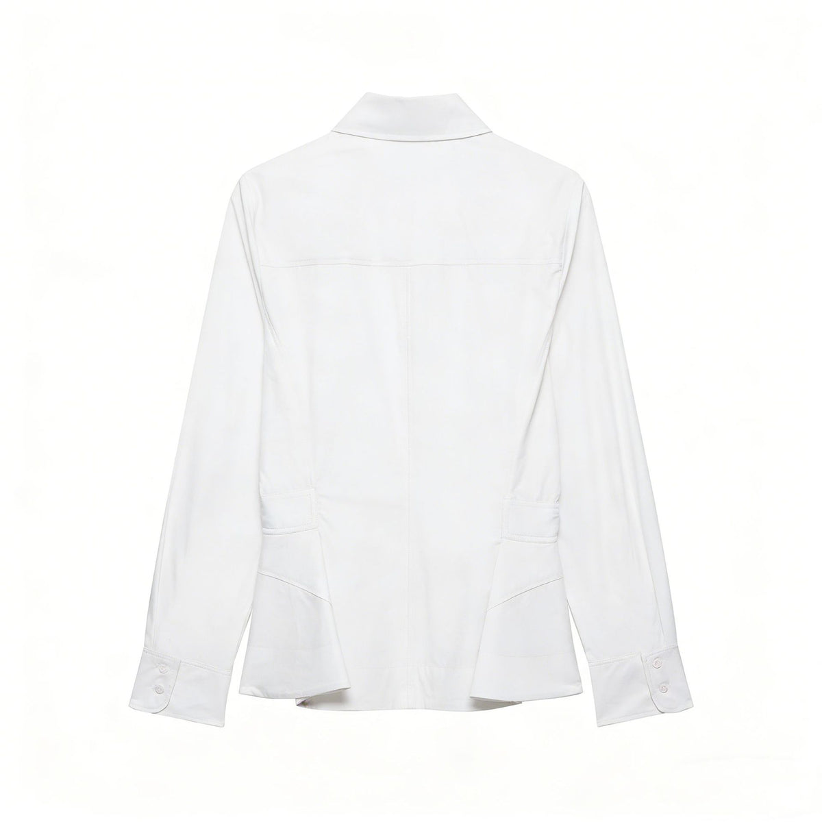 Women's Tailored Blouse Jacket with Peplum and Concealed Button Placket EVA-US
