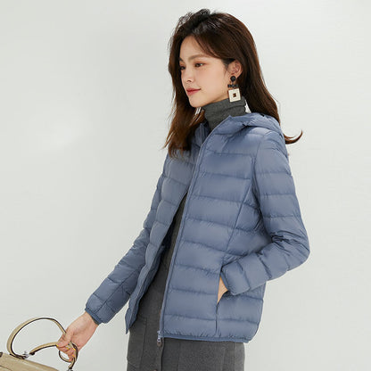 Women's Ultra-light Quilted Hooded Jacket with Ultra-flat Thermal Wadding EVA-US