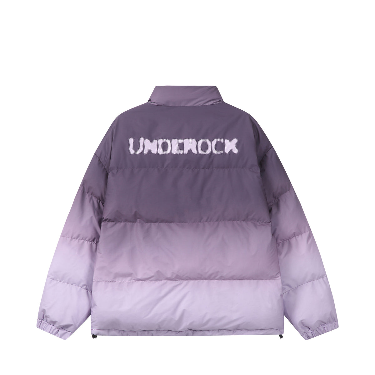 Women’s short padded quilted jacket with high funnel collar and ombré detail EVA-US