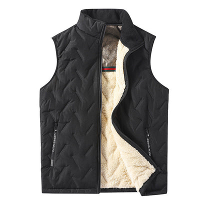 Men's quilted insulation vest with Sherpa lining, wind-resistant outer layer and zippered pockets EVA-US