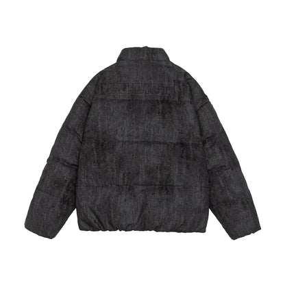 Men's Oversize Quilted Thermal Puffer Jacket with High Stand Collar EVA-US