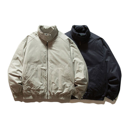 Men's padded bomber jacket with high stand-up collar and elastic hem EVA-US